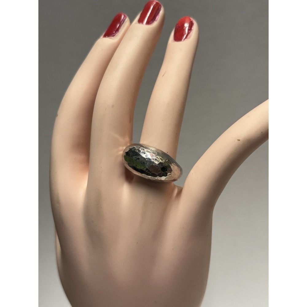 Ring Barse 925 Sterling Silver Size 7.5 Hammered Dome 9.82 grams.